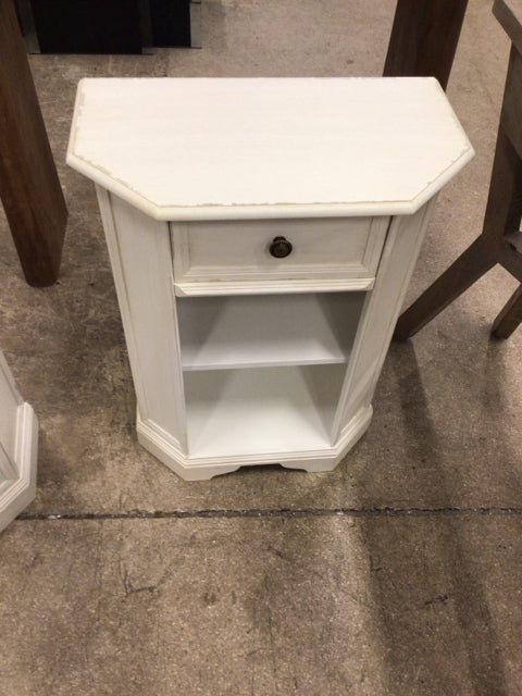 White One Drawer Nightstand