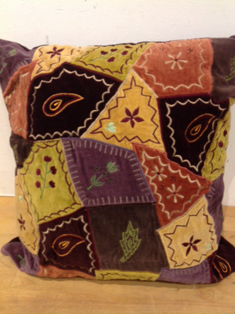 Pillow- 16" Velvet Patchwork