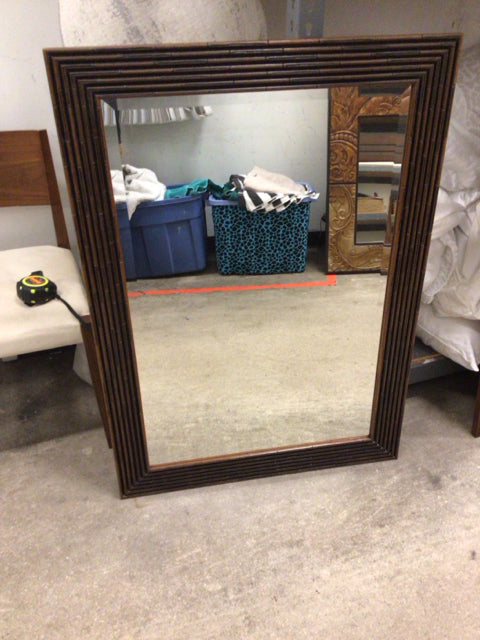 30 1/2" X 42 1/2" Bamboo Framed Beveled Mirror