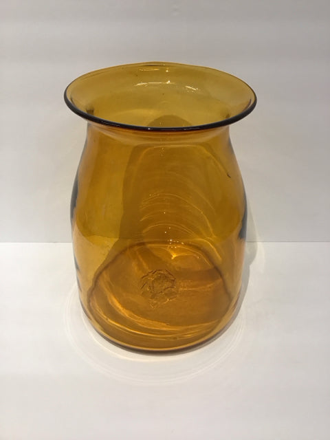 11" Amber Glass Round Jar