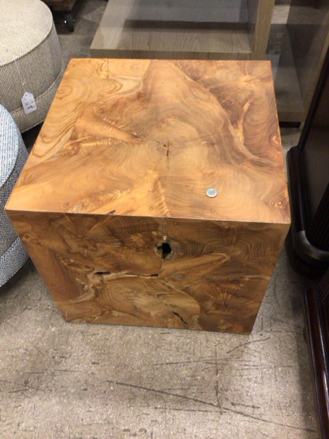 Wood Cube End Table