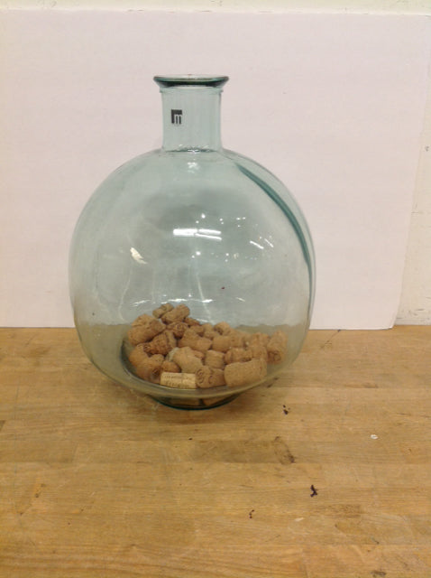 18" Recycled Glass Vase w/Corks