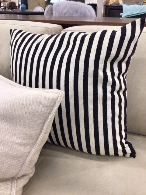 Black & Cream Stripe Pillow