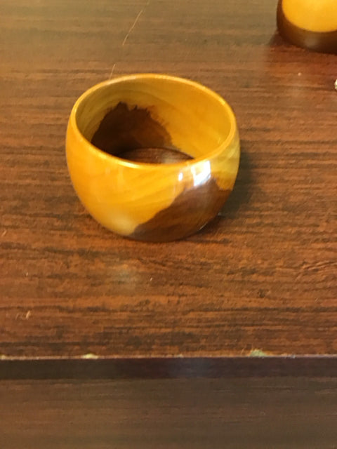 Wide Wooden Bangle Bracelet From India