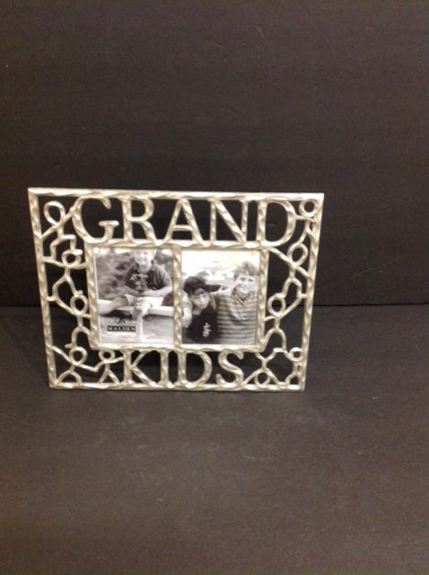 Metal "Grand Kids" Dual Picture Frame