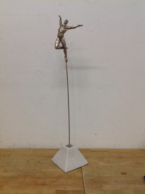 Metal Acrobat on Marble Stand