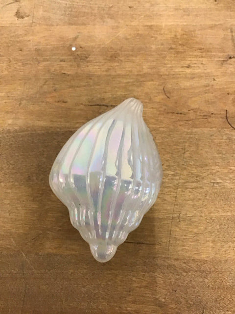 4" Iridescent Shell Glass Paperweight