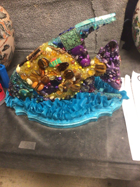 "Swimming Fish" Jeweled Art By Susan David
