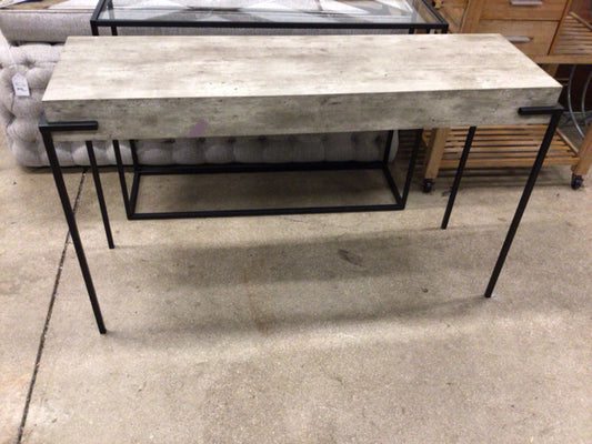 47 1/4" X 13 3/4" Grey Wood & Metal Console Table