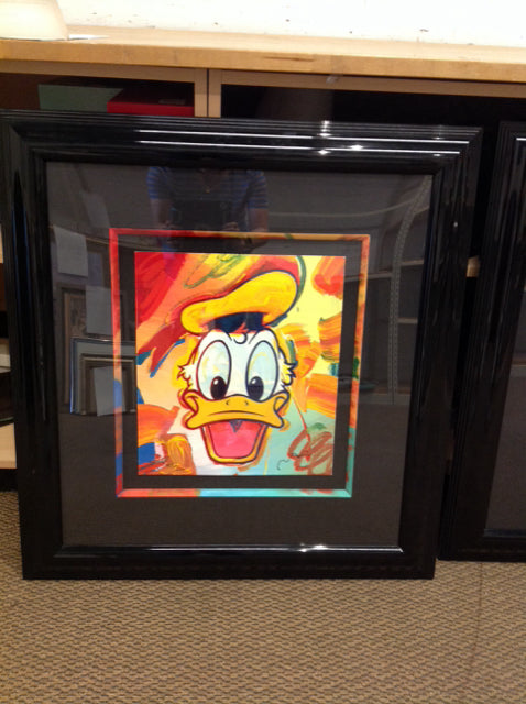 31"Sq Framed Signed PETER MAX "Donald Duck" Serigraph