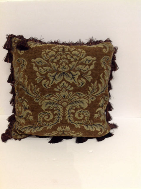 Brown Pillow w/Tassels