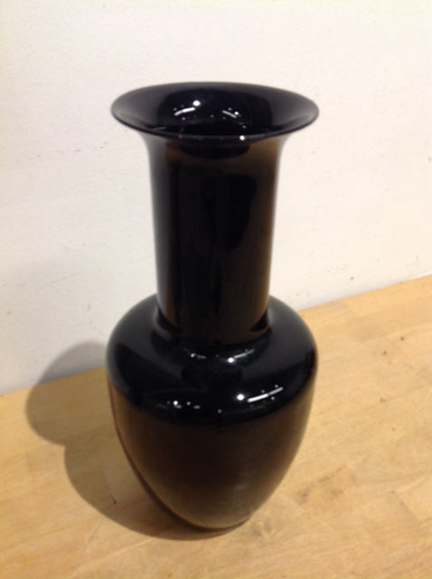 Vase- 12" Black Ceramic