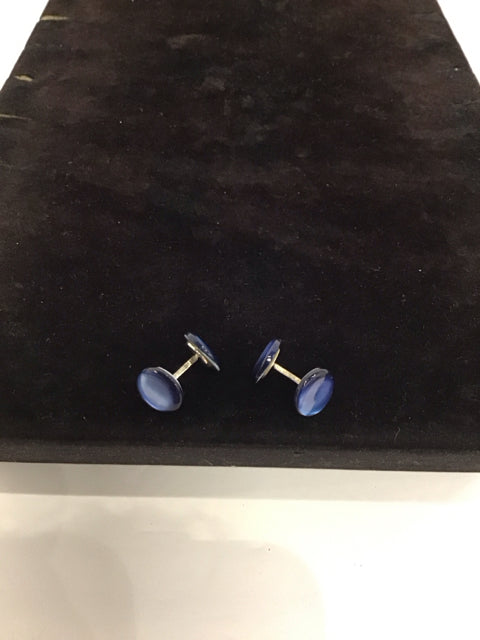 Silver Cufflinks w/Blue Stones