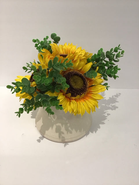 6" Silk Sunflower Floral in Vase