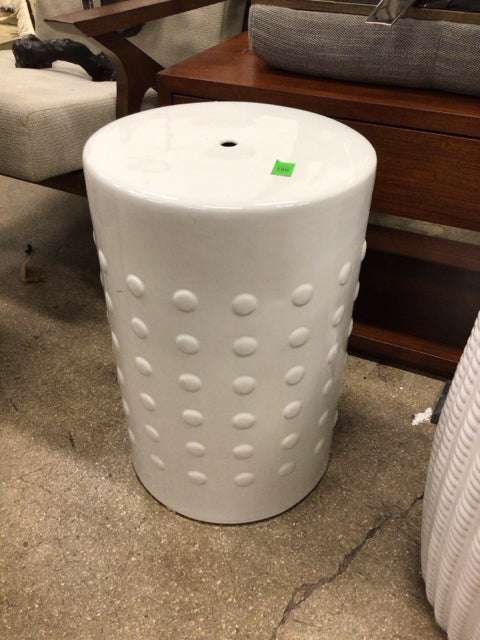 White Raised Dot Garden Stool