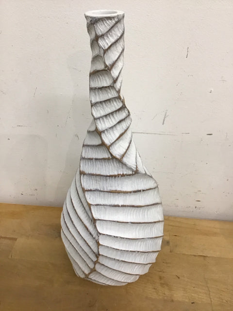 14.5" White Resin Vase