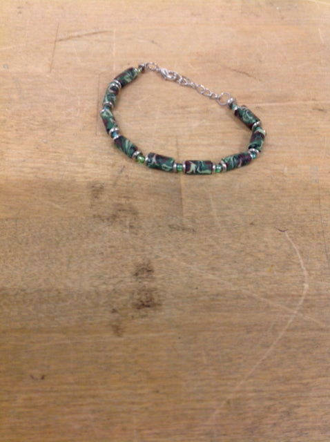 Bracelet- Green Beaded Stones