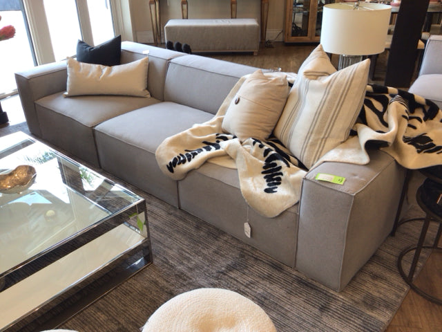 Grey 4 PC Grey Fabric Modular Low Profile Sectional