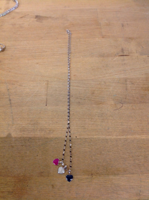 Cartier Style Double Heart Silver Necklace 925