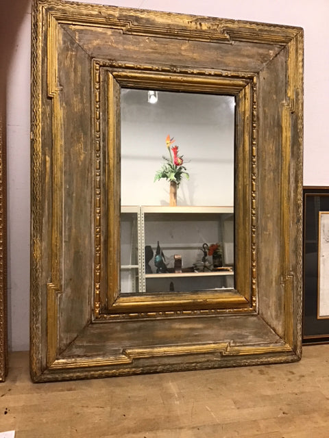 29"x36" Vintage Distressed Gold Mirror