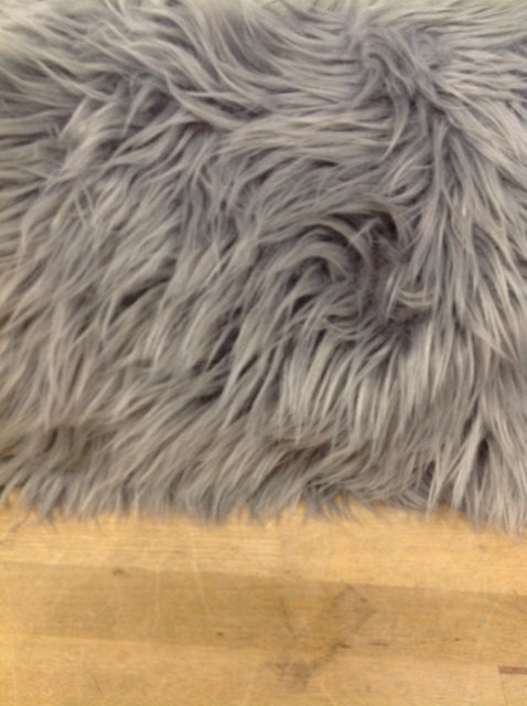 Pillow- 18" Grey Faux Fur