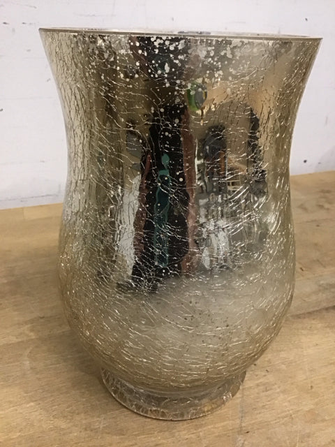 8.5" Mercury Glass Hurricane Candle Holder