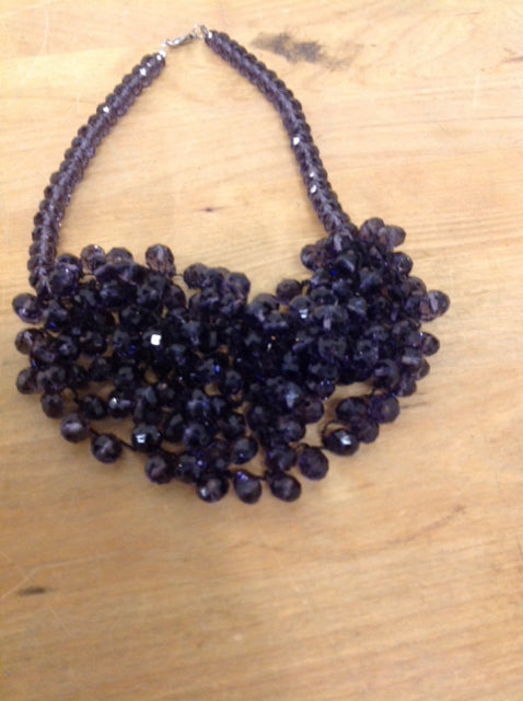 Necklace- Multi Purple Beaded Glass