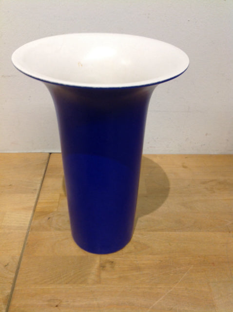 Vase- 10" Blue & White Ceramic