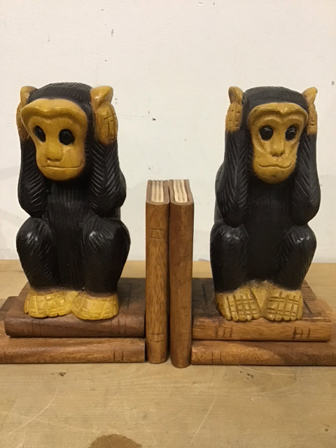 10" Pair Of Monkey Bookends
