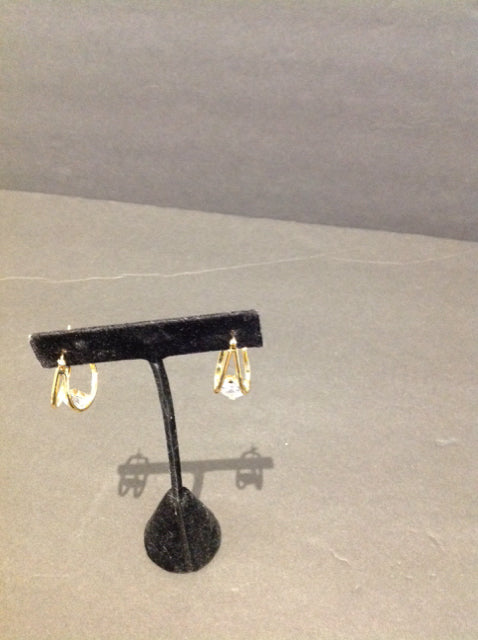 Dior Style Gold Floating Diamond Earrings