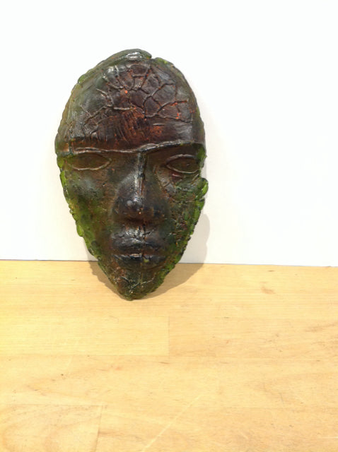 Dark Metal & Glass Hanging African Face