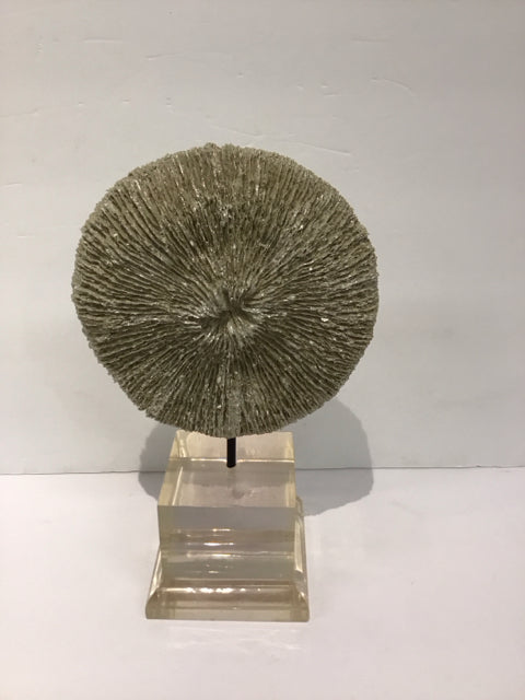 12" Faux Coral on Black Stand