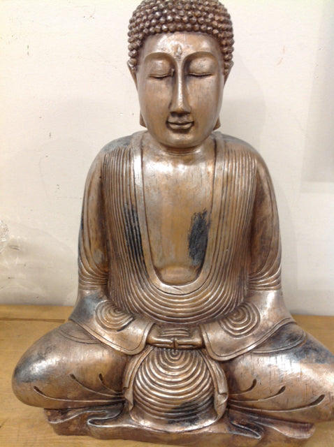 20" Aged Gold Resin Buddah