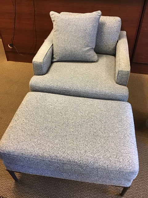 CF BF MorganLight Blue Chair & Ottoman