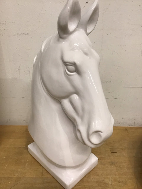 19.5" White Ceramic Horse Head