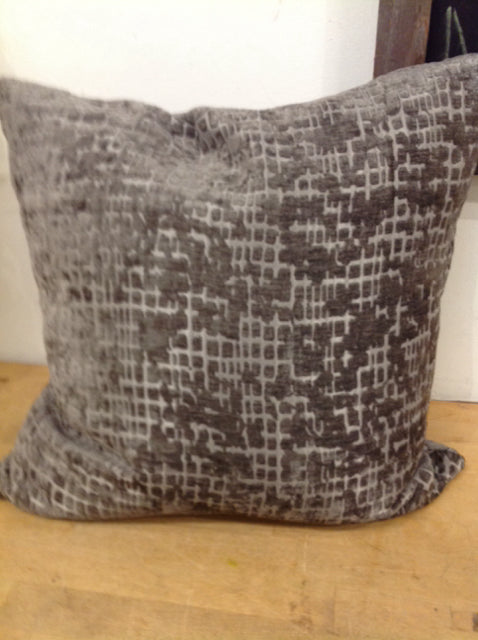 Pillow- 18" Grey & Silver Print