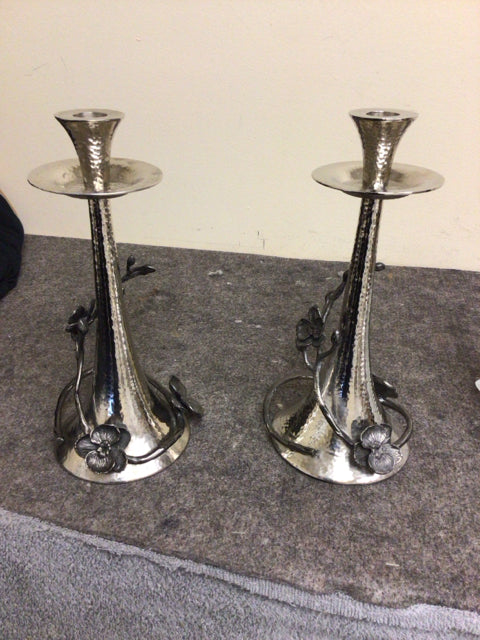 5.5"L x 5.25"W x 11"H Pair Of Michael Aram Black Orchid Candleholders