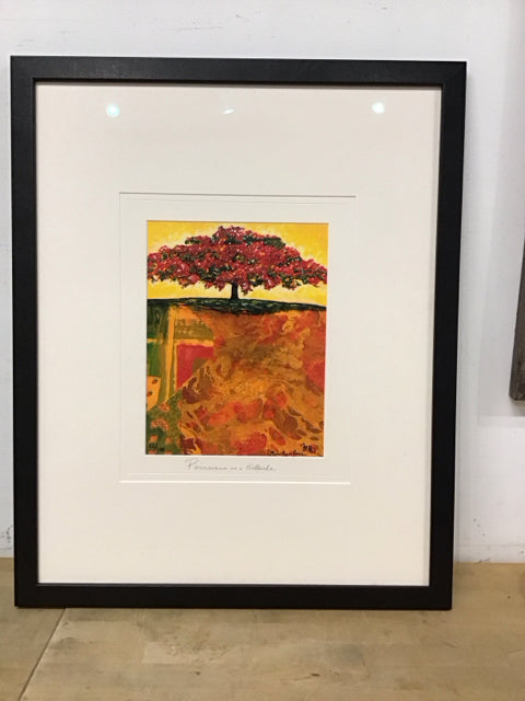 24x30 Framed "Poinciana on a Hillside" S/N
