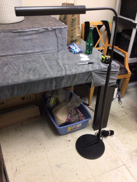 48" Black Metal Floor Lamp