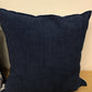 22" Ivory & Blue Paisley/Royal Blue Linen Pillow Down Filled