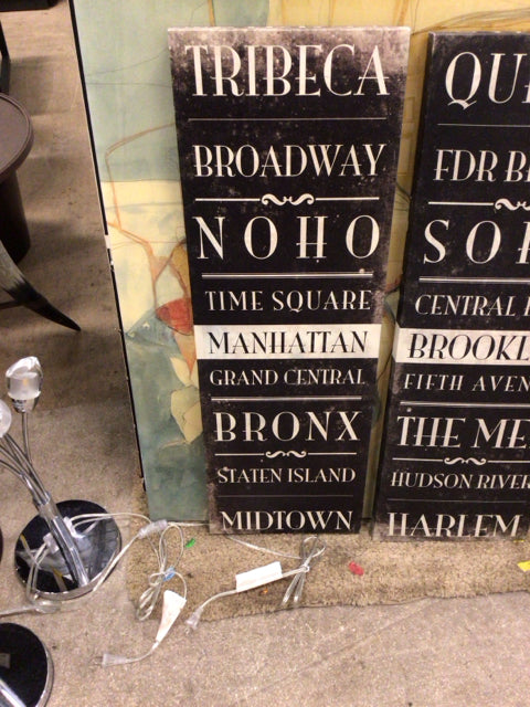 35 7/8" X 12" NYC Script Print On Canvas