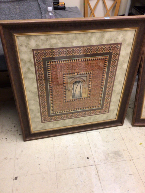 38" X 36" Framed Palms In Arched Door Way Print