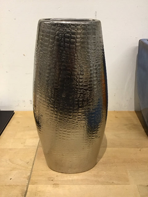 14.5" Silver Textured Vase