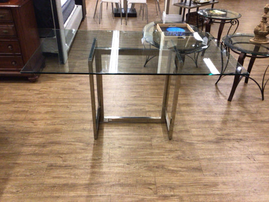 60"Lx36Wx31H West Elm Hick Glass Dining Table