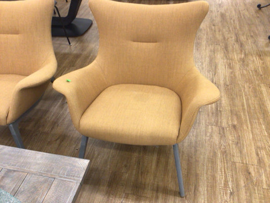 OwnWorld Furniture Orange Fabric Arm Chair