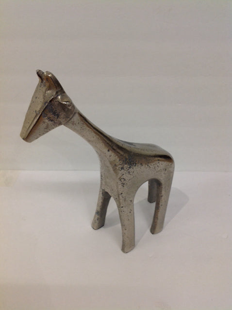 12" Silver Metal Giraffe