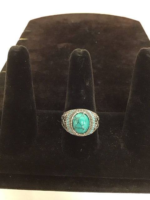 Men's Silver Ring w/Turquoise