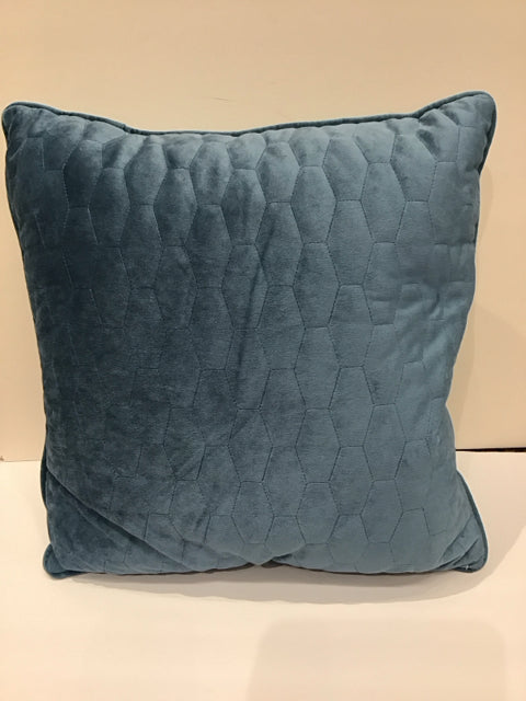 Stitched Blue Velour Pillow