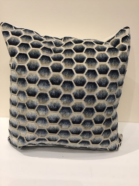Blue/White Beige Honeycomb Chenille Pillow