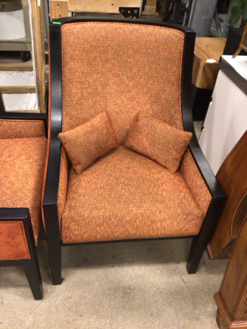 Eurowayne Custom Club Espresso Red Fabric Armchair